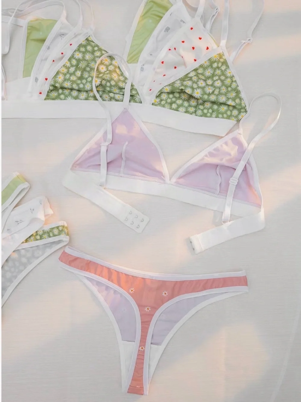 5 Sets Matching Bra and Panty Set Cute Sexy Lingerie Sets